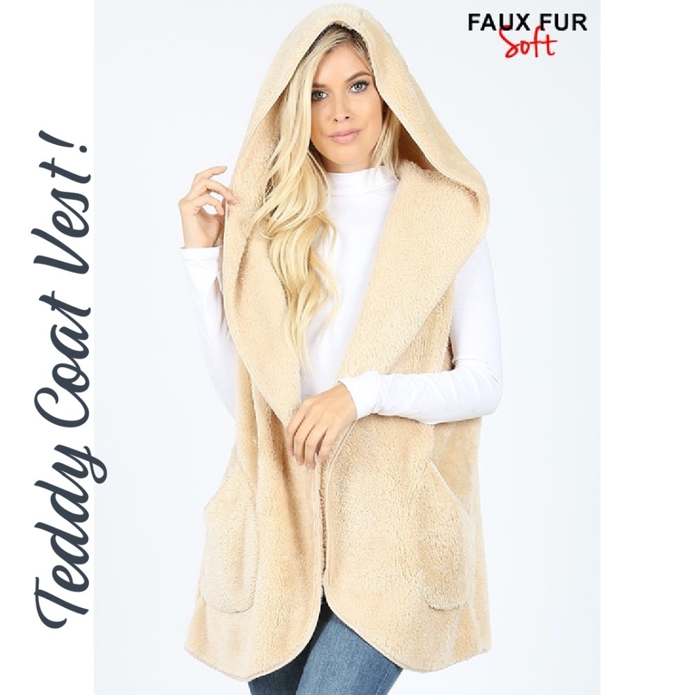 Ivory Faux Fur Teddy Vest Sherpa Vest